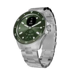Montre de Santé Connectée Homme Withings Scanwatch Nova - Wsw N Green Bracelet Acier Argent