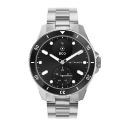 Montre de Santé Connectée Homme Withings Scanwatch Nova - Wsw N Black Bracelet Acier Argent