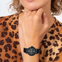 Montre femme MF476-DIAMANT - Bracelet Cuir Noir