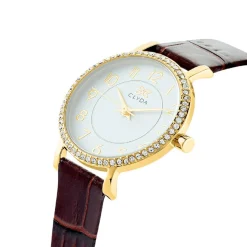 Montre Femme Clyda Justine - CLA826DWR Bracelet Cuir Marron