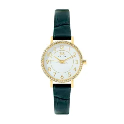 Montre Femme Clyda Justine - CLA826DWV Bracelet Cuir Vert