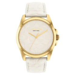 Montre Femme Coach Greyson - 14504141 Bracelet Cuir Blanc
