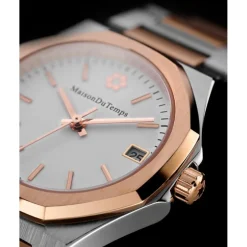 Montre Femme Maison Du Temps MTGamma Femme Blanc Acier Doré Rose