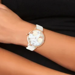 Montre femme MF463-BLANC - Bracelet Cuir Blanc