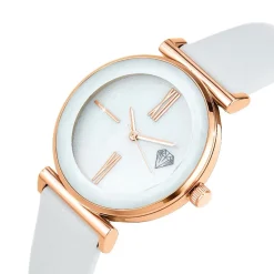 Montre femme MF476-BLANC - Bracelet Cuir Blanc