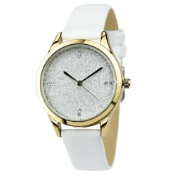 Montre femme MF485-DORE - Bracelet Cuir Blanc