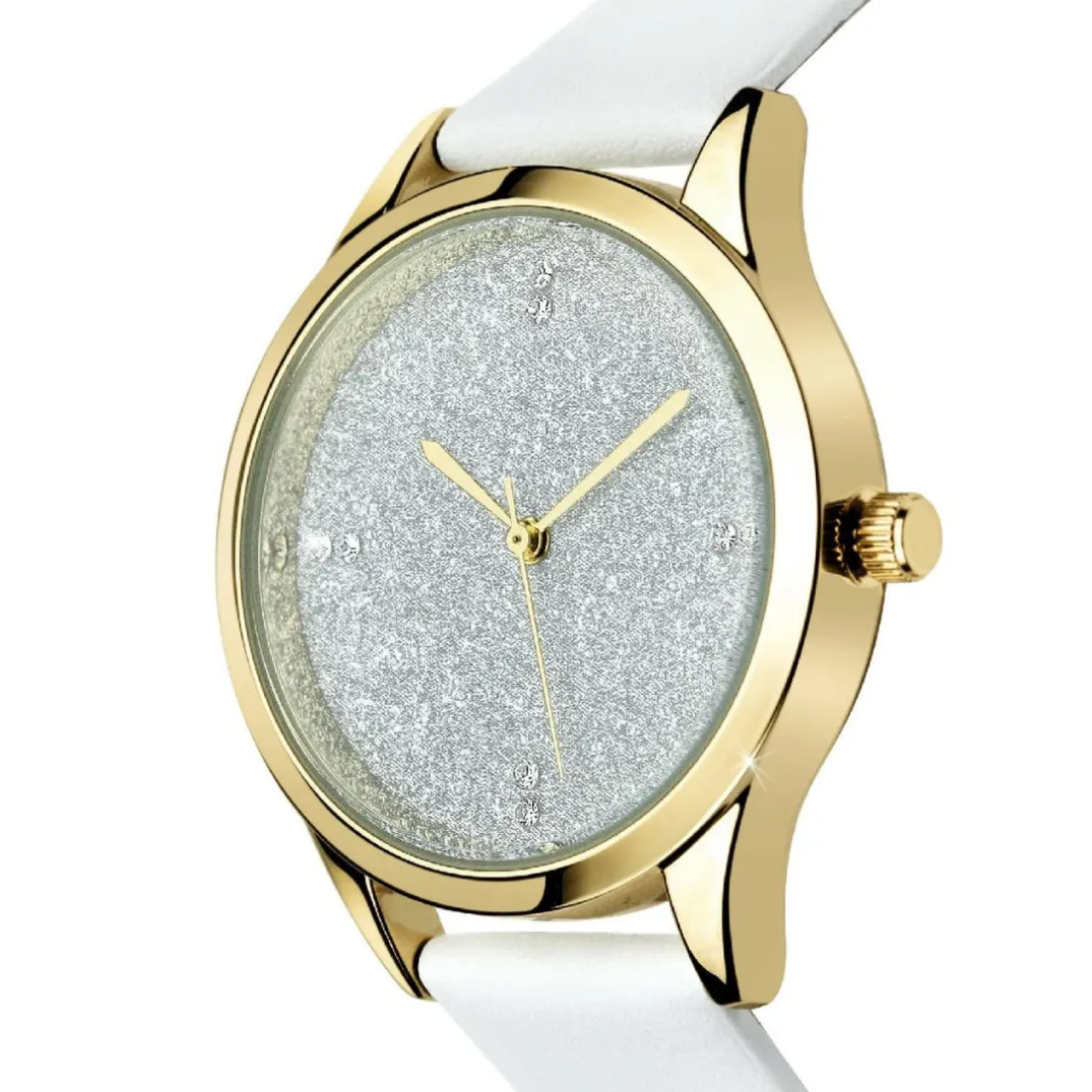 Montre femme MF485-DORE - Bracelet Cuir Blanc