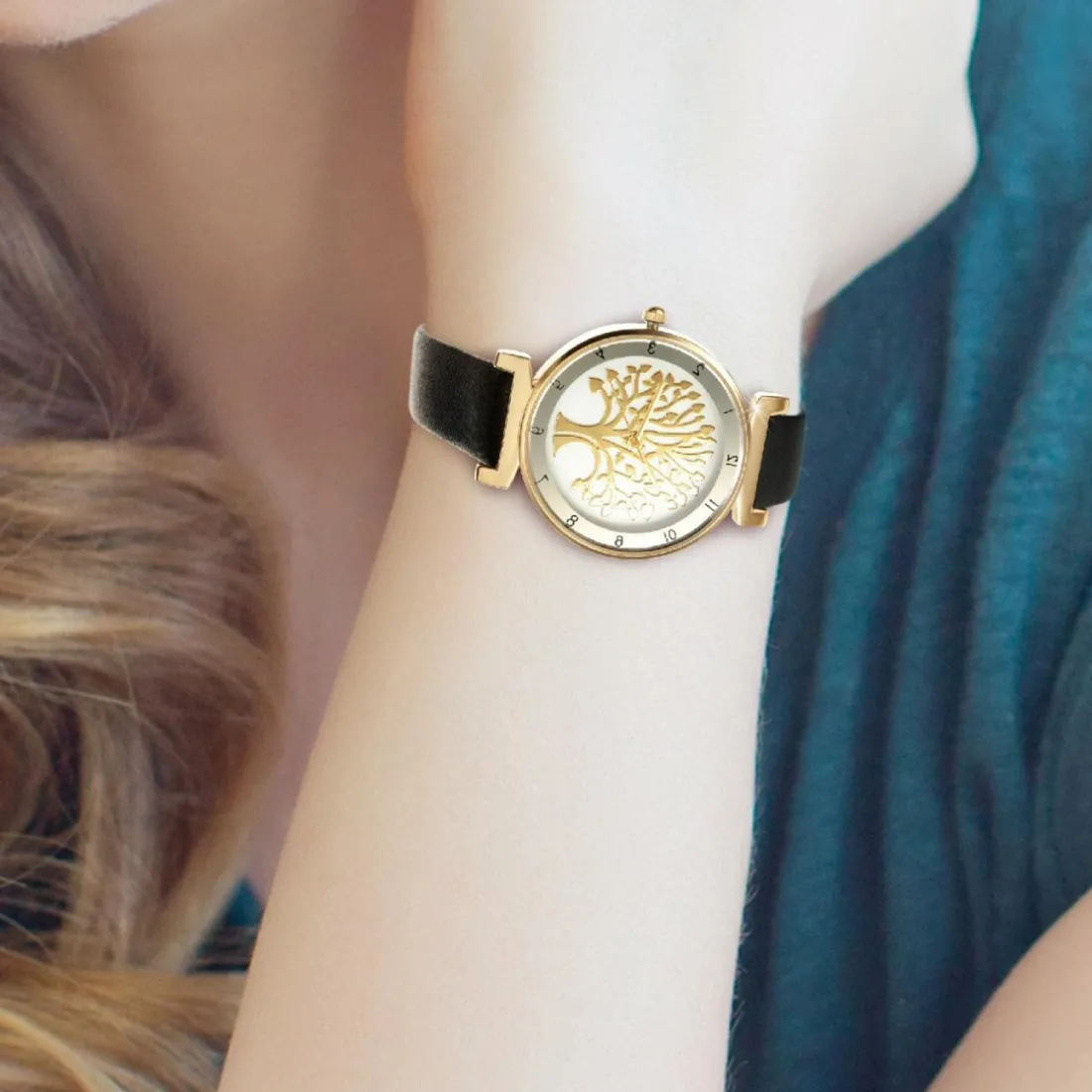Montre femme MF468-NOIR - Bracelet Synthétique Noir