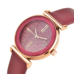 Montre femme MF476-ROUGE - Bracelet Cuir Rouge