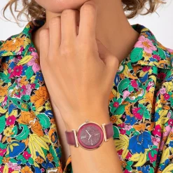 Montre femme MF476-ROUGE - Bracelet Cuir Rouge