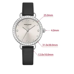 Montre Femme Naf Naf - NAFW1161 Bracelet Cuir Noir