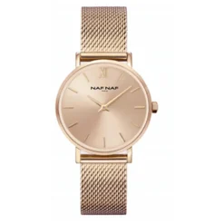Montre Femme Naf Naf - NAFW1068 Bracelet Acier Doré rose