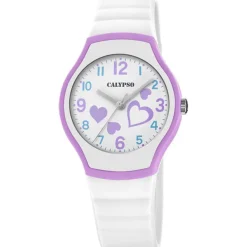 Montre Fille Bracelet Résine Blanc 3 AIGUILLES K5806-1