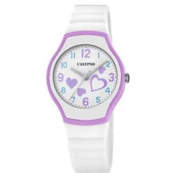 Montre Fille Bracelet Résine Blanc 3 AIGUILLES K5806-1