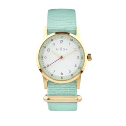 Montre fille Millow Paris Classique - MIL465 Bracelet Nylon Vert menthe