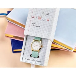 Montre fille Millow Paris Classique - MIL465 Bracelet Nylon Vert menthe