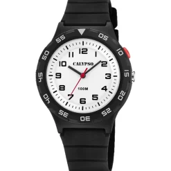 Montre Garçon Bracelet Résine Noir 3 AIGUILLES K5797-4
