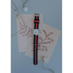 Montre garçon Millow Paris Classique - MIL161 Bracelet Nylon Rouge