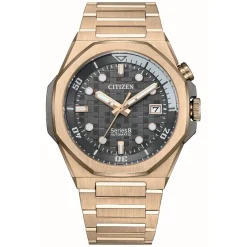 Montre Homme Citizen Series 8 Gmt - 890 Model Nb6069­53H - Bracelet Acier Doré Rose