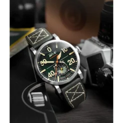 Montre Homme AVI-8 Dambuster Chadwick Meca-Quartz - AV-4113-02 Bracelet Cuir Vert