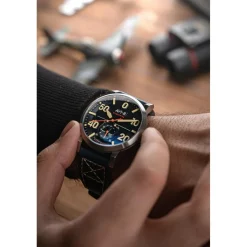 Montre Homme AVI-8 Dambuster Chadwick Meca-Quartz - AV-4113-01 Bracelet Cuir Bleu