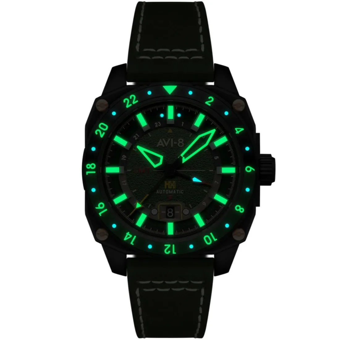 Montre Homme Avi-8 Hawker Hunter - AV-4122-03 Bracelet Cuir Vert
