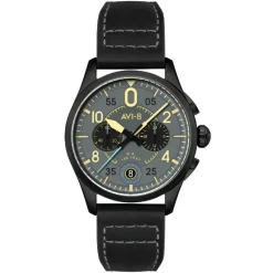 Montre Homme AVI-8 Spitfire Lock Chronograph - AV-4089-08 Bracelet Cuir Noir