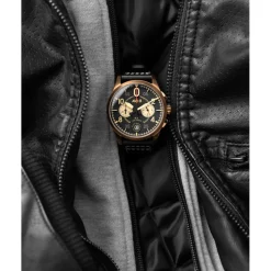 Montre Homme AVI-8 Spitfire Lock Chronograph - AV-4089-05 Bracelet Cuir Marron