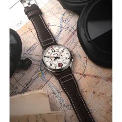 Montre Homme AVI-8 Spitfire Lock Chronograph - AV-4089-05 Bracelet Cuir Marron