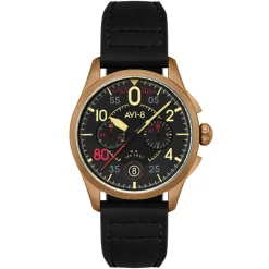 Montre Homme AVI-8 Spitfire Lock Chronograph D-Day 80 Limited Edition - AV-4089-0A Bracelet Cuir Noir