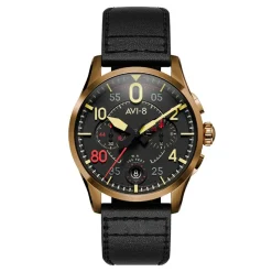 Montre Homme AVI-8 Spitfire Lock Chronograph D-Day 80 Limited Edition - AV-4089-0A Bracelet Cuir Noir