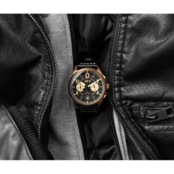 Montre Homme AVI-8 Spitfire Lock Chronograph - AV-4089-07 Bracelet Cuir Noir
