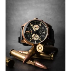 Montre Homme AVI-8 Spitfire Lock Chronograph - AV-4089-07 Bracelet Cuir Noir