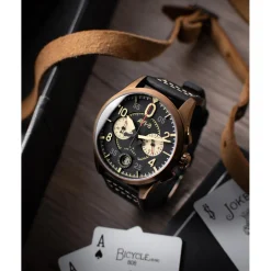 Montre Homme AVI-8 Spitfire Lock Chronograph - AV-4089-07 Bracelet Cuir Noir