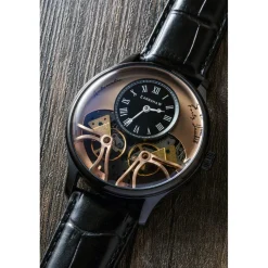 Montre Homme EARNSHAW Faraday Double Barrel Automatic - ES-8179-0D Bracelet Cuir Noir