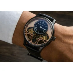 Montre Homme EARNSHAW Faraday Double Barrel Automatic - ES-8179-0D Bracelet Cuir Noir