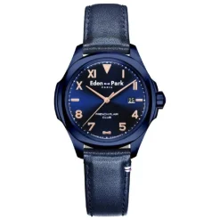 Montre Homme Eden Park Club - EP12201BL15TR Bracelet Cuir Bleu