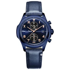 Montre Homme Eden Park Club - EP23201BL15TR Bracelet Cuir Bleu