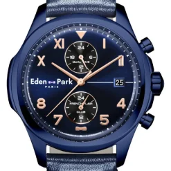 Montre Homme Eden Park Club - EP23201BL15TR Bracelet Cuir Bleu