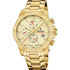 Montre Homme Festina Timeless Chronograph - F20705-2 Bracelet Acier Doré