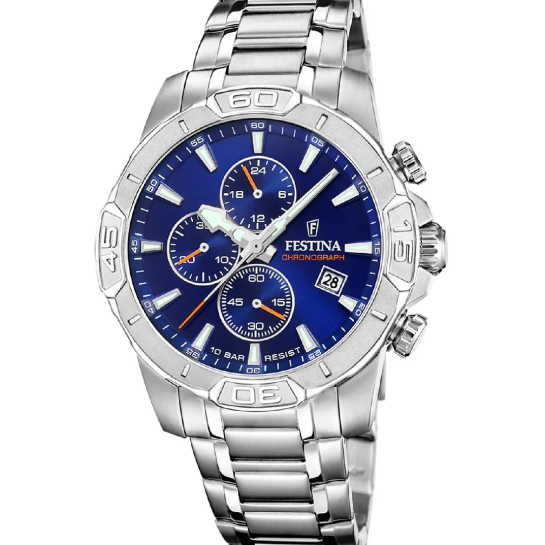 Montre Homme Festina Timeless Chronograph - F20704-2 Bracelet Acier Acier
