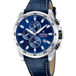 Montre Homme Festina Timeless Chronograph - F20692-2 Bracelet Cuir Bleu
