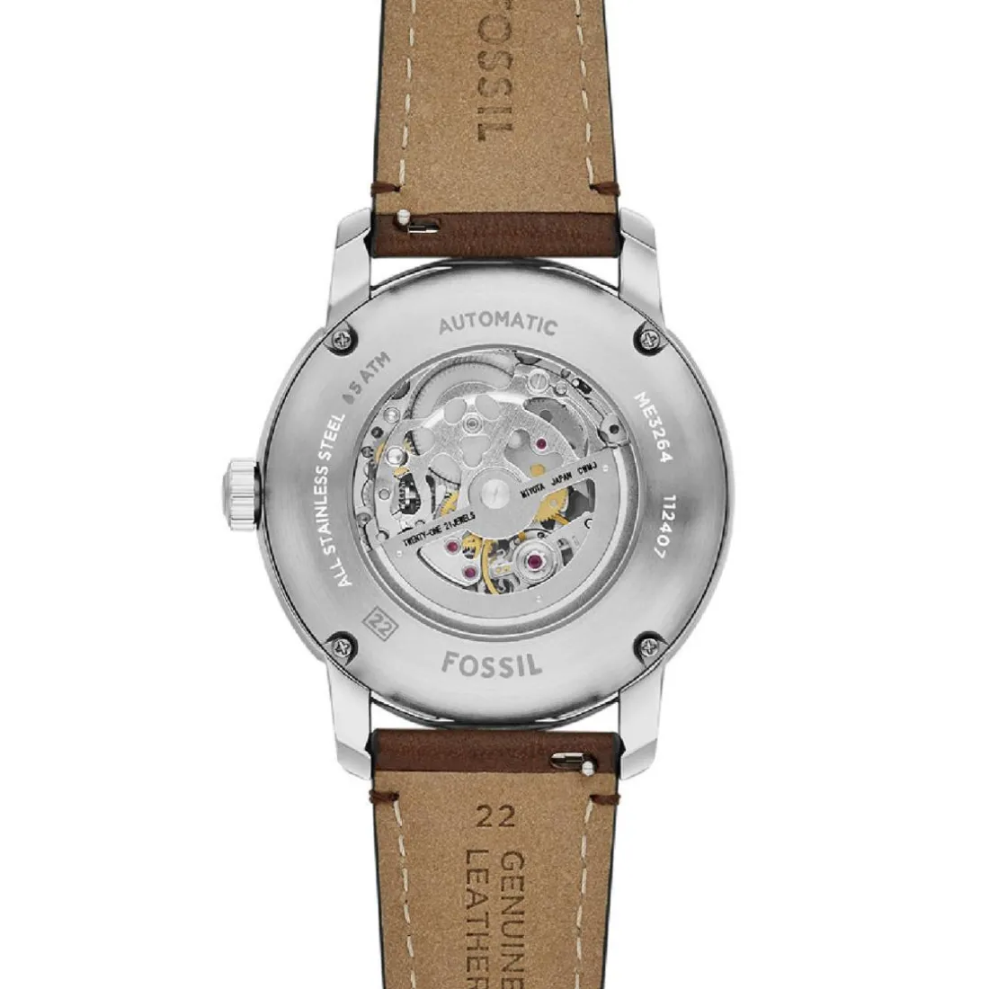 Montre Homme Fossil Montres Automatic - ME3264 Bracelet Cuir Marron