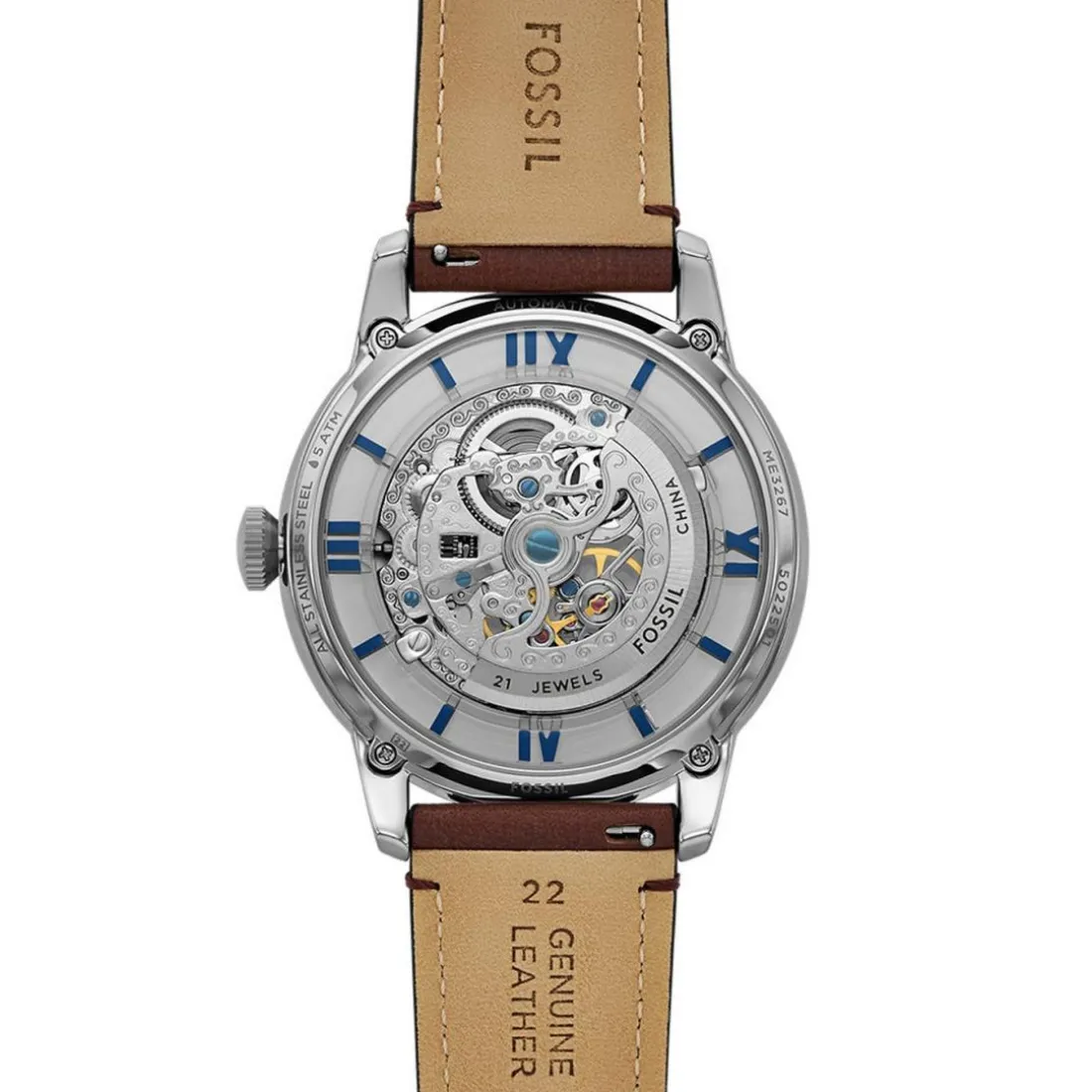 Montre Homme Fossil Montres Automatic - ME3267 Bracelet Cuir Marron