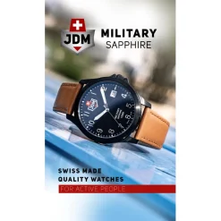 Montre Homme JDM Military Alpha I - JDM-WG001-04 Bracelet Cuir Marron