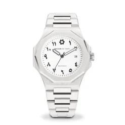 Montre Homme Maison Du Temps MTZeta Arabic Blanc Acier