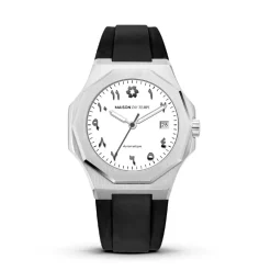 Montre Homme Maison Du Temps MTZeta Arabic Blanc Silicone Noir