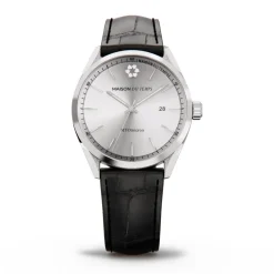 Montre Homme Maison Du Temps MTOmicron Silver Cuir Noir
