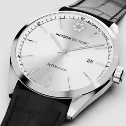 Montre Homme Maison Du Temps MTOmicron Silver Cuir Noir
