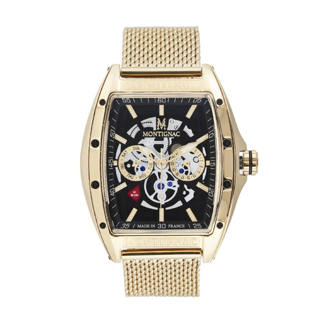Montre Homme Montignac - MOW703 Bracelet Acier Doré